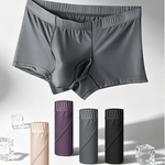 3 Pack Men's Ice Silk Dual Pouch Cooling Breathable Lightweight Trunks
