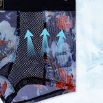 3 Pack Men's Floral Print Antibacterial & High-Stretch Mesh Breathable Trunks