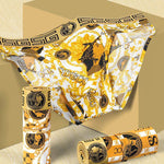 4 Pack Men's Stylish Print Ice Silk Breathable & Antibacterial Briefs