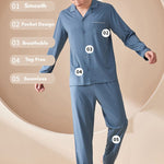 Men's Ultra-Soft Modal Solid Color Skin-Friendly Silky Touch Comfort Pajama Sets