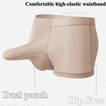 3 Pack Men's Ice Silk Dual Pouch Cooling Breathable Lightweight Trunks