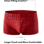 3 Pack Men's Leopard Cotton Breathable & Low-Rise Trunks