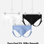 2 Pack Men's Low-Rise Support Pouch Briefs with Anti-Slip Thigh Straps