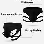 2 Pack Men's Bamboo Fiber Athletic Thong with Contour U-Pouch & Soft Stretch Fit