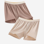 2 Pack Men's Solid Color Seamless Comfort Mid-Rise Home Shorts