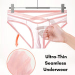 2 Pack Men's Sheer Ultra-Thin Silky Bikini with Cross Waistband