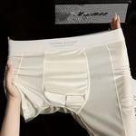 4 Pack Men's Seamless Premium Ice Silk Mesh Breathable Boxer Briefs