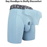 2 Pack Men's Anti-Chafing Soft Cotton Front Opening & Separate Pouch Midway Briefs