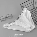 2 Pack Men's Low-Rise Sporty Ice-Silk Bikini with Mesh Front and U-Contour Pouch