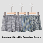 3 Pack Men's Breathable Anti-Chafing Comfy Waistband Mid-Rise Boxer Shorts