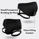 2 Pack Men's Sexy Briefs with Elastic Leg Straps and Contoured Pouch