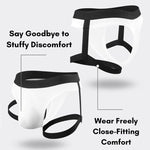 2 Pack Men's Sexy Thong with Elastic Leg Straps and Contoured Pouch