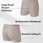 3 Pack Men's Striped Loose-Fit Odor-Control Seamless Comfort Boxer Briefs