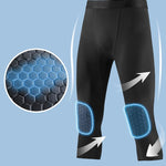 Men's Knee Protection Running & Sports Compression Activewear Tights