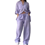 HALCYON™ – Relaxed Linen Shirt & Wide Leg Pants Set