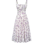 MAREN™ – Floral Print Tie-Waist Midi Dress