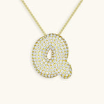 Bubble Initial Crystals Necklace