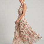 Evelyn | Halter Neck Floral Midi Dress