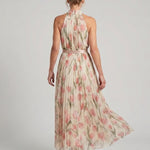 Evelyn | Halter Neck Floral Midi Dress