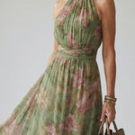 Emma | Gathered Halter Midi Dress