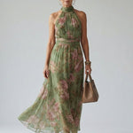 Emma | Gathered Halter Midi Dress