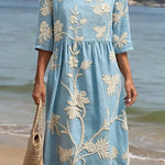 Casual women's dress with floral print
