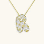Bubble Initial Crystals Necklace