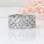 Regal Hollow Flower Wide Ring