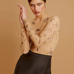 JANELLA™ – Modern Print Mesh Bodysuit