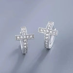 Exquisite Cross Hoop Earrings