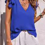 Indigo | Playful Ruffle Sleeve Summer Top