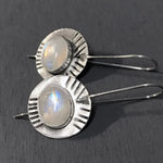 Rustic Tribal Silver Moonstone Drops