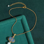 Antique Lapis Lazuli Cameo Necklace Earrings Set