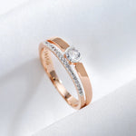 Rose Gold Two Layer Zirconia Ring