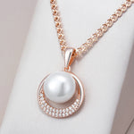 Opulent Pearl Halo Pendant Necklace
