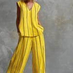 Paige | Striped Top & Wide-Leg Pants Set