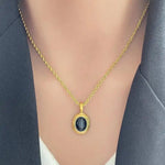 Golden Chain with Black and White Stones