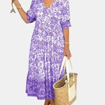 Odessa | Elegant Floral Dress with V-Neck