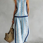 Ruby | Retro Print Top & Trouser Set