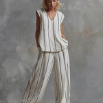 Paige | Striped Top & Wide-Leg Pants Set