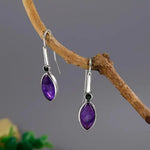 Classic Silver Marquise Drop Earrings