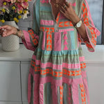 Nadia | Patterned Flowing Midi Dress