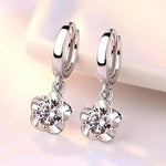 Sterling Silver Purple and White Zircon Earrings