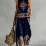 Ruby | Retro Print Top & Trouser Set