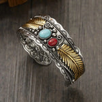 Mesina Turquoise Silver Gold Bracelet