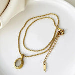 Golden Chain with Black and White Stones