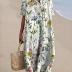 Women's Vintage Floral Casual Flowing Dress