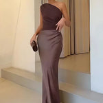 Sophia | Maxi Dress with a Guilt in Satin