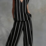 Paige | Striped Top & Wide-Leg Pants Set
