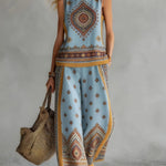 Ruby | Retro Print Top & Trouser Set